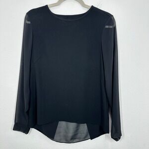 Rag & Bone Black Sheer Sleeve Open Back Blouse Contemporary Gothic Whimsigoth